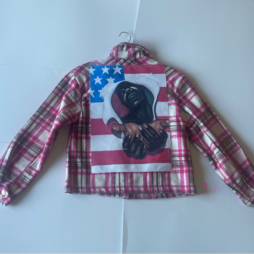 Graceful Faith Fashions Women’s Pink Plaid Jacket Small